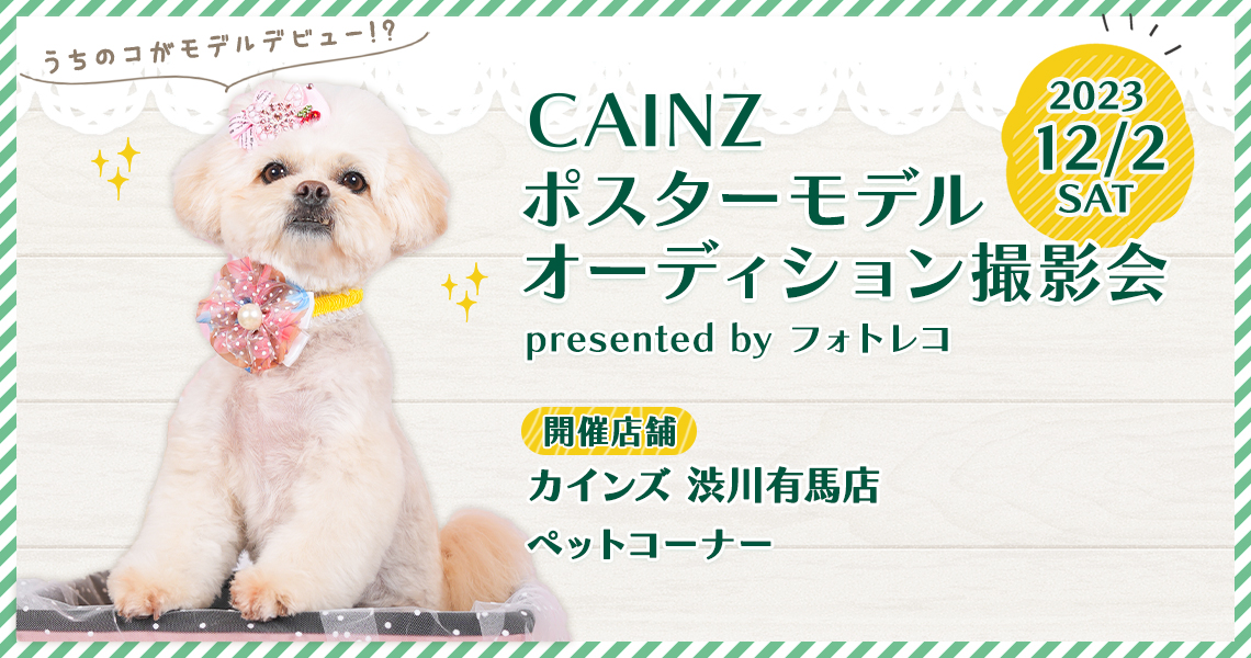 カインズ（Pet’s One） ポスターモデルオーディション撮影会