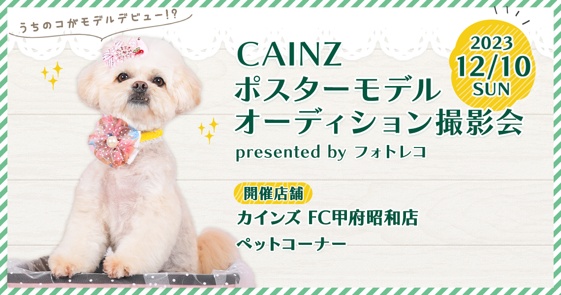 カインズ（Pet’s One） ポスターモデルオーディション撮影会